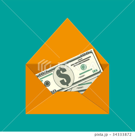 Dollar cash in envelope. 34333872