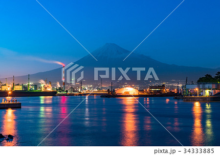 《静岡県》富士山・田子の浦の夜景 34333885