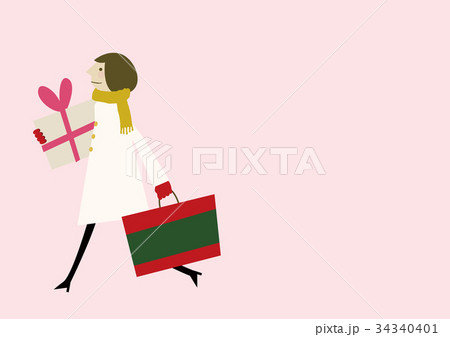 冬の買い物　女性　セール 34340401