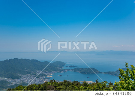 小豆島 寒霞渓 四方指展望台からの内海湾と草壁港 小豆島 寒霞渓 四方指展望台からの内海湾と草壁港 34341206