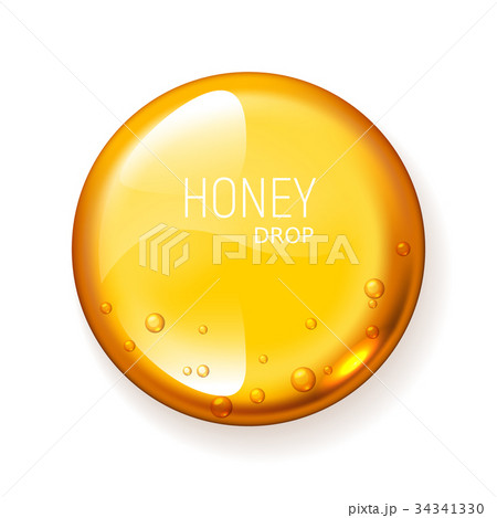 Realistic vector honey drop on white background Realistic vector honey drop on white background 34341330