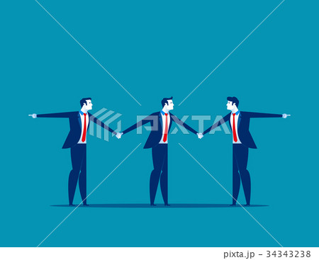 Business people tugging a man. Concept business. 34343238