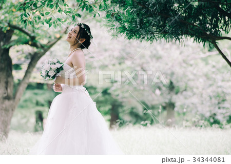 ウェディングドレスの女性 ブライダルイメージ ウェディングドレスの女性 ブライダルイメージ 34344081