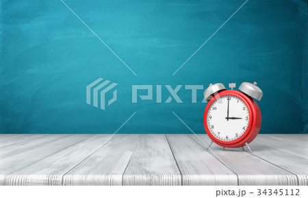 3d rendering of a red vintage alarm clock with 3d rendering of a red vintage alarm clock with 34345112