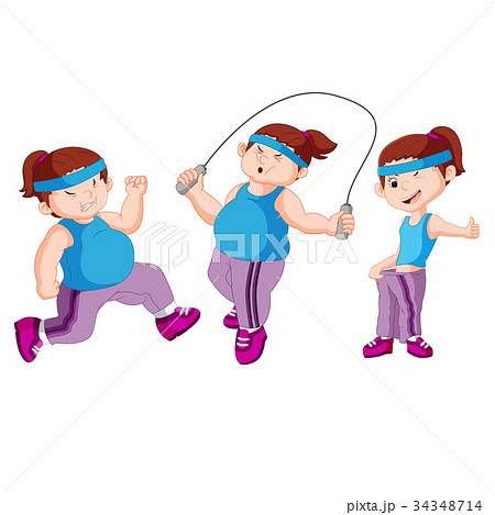 fat woman sport illustration design collection 34348714