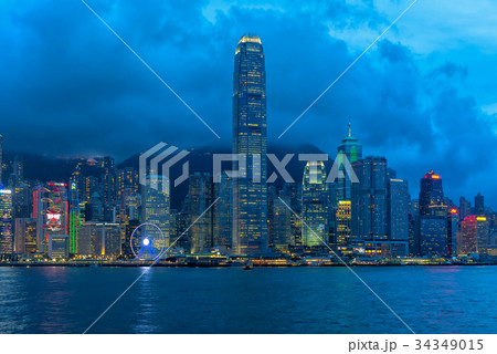 【香港夜景】香港　香港島　中環 34349015