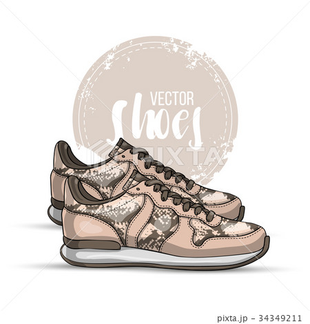 Fashion vector sketch womens shoes. Fashion vector sketch womens shoes. 34349211