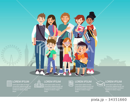 International students group infographic International students group infographic 34351660