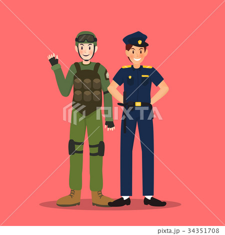 Soldier and police character Soldier and police character 34351708