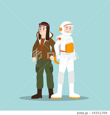 Pilot and astronaut in different character  34351709