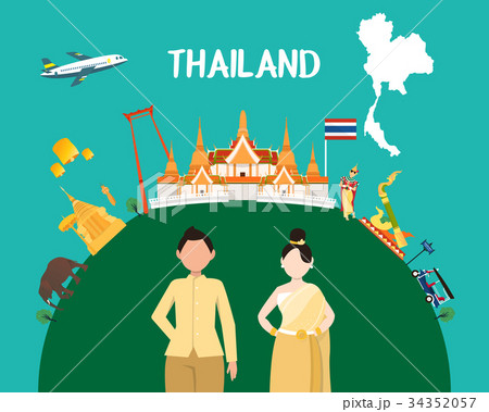 Traveling to Thailand by landmarks map 34352057