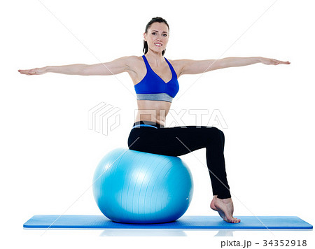 woman fitness pilates exercices isolated woman fitness pilates exercices isolated 34352918