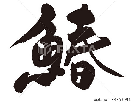 鰆　さわら　筆文字 34353091