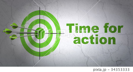 Time concept: target and Time for Action on wall 34353333