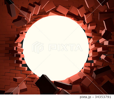 A glowing ball smashed the brick wall A glowing ball smashed the brick wall 34353791