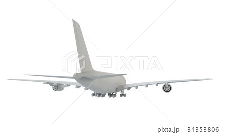 White airplane. Isolated 34353806