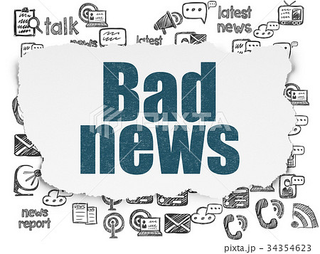 News concept: Bad News on Torn Paper background 34354623