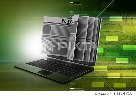 Laptop computer with news Laptop computer with news 34354710