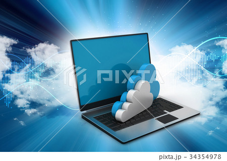 laptop showing concept of cloud computing. 34354978