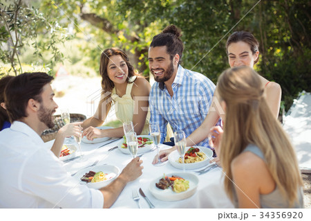 Group of friends having lunch 34356920
