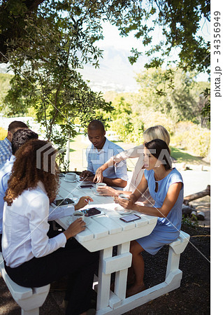 Group of friends having breakfast Group of friends having breakfast 34356949