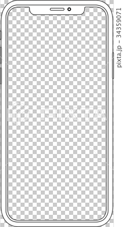 スマートフォン 絵型 アウトライン のイラスト素材
