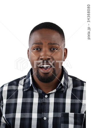 Surprised man against white background 34368080