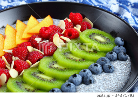 healthy breakfast - tasty chia seeds pudding healthy breakfast - tasty chia seeds pudding 34371792