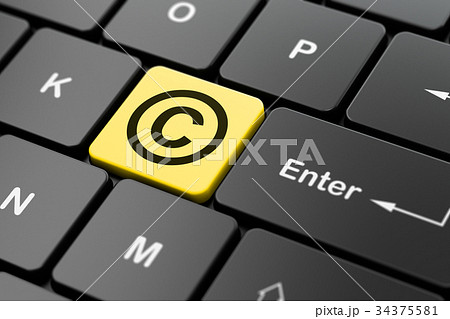 Law concept: Copyright on computer keyboard Law concept: Copyright on computer keyboard 34375581