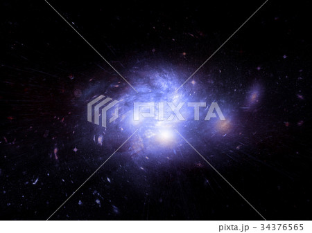 Stars, dust and gas nebula in a far galaxy 34376565