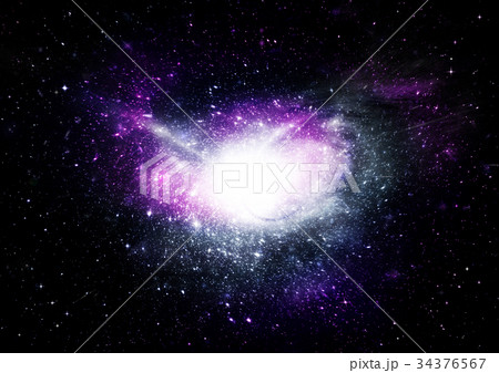 Stars, dust and gas nebula in a far galaxy 34376567