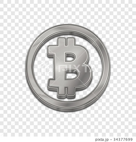 Silver bitcoin trendy 3d style vector icon. 34377699