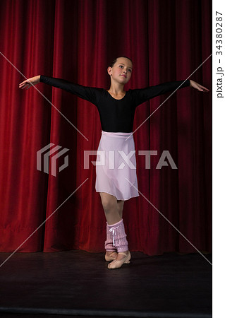 Ballerina practicing ballet dance Ballerina practicing ballet dance 34380287