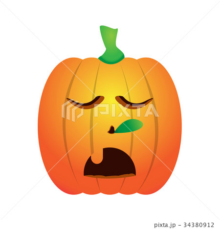Isolated asleep jack-o-lantern 34380912