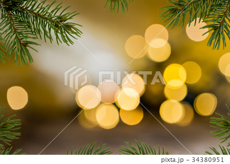 Christmas Background with Twig of Christams Tree. Christmas Background with Twig of Christams Tree. 34380951