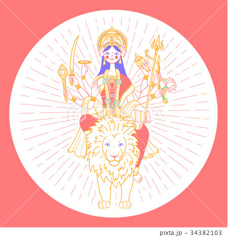Icon of Goddess Durga 34382103