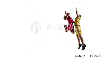 Basketball players on a white background Basketball players on a white background 34382128