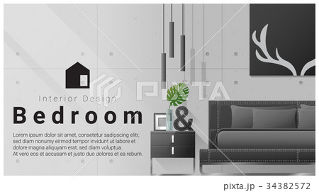 Interior design with Modern bedroom background Interior design with Modern bedroom background 34382572