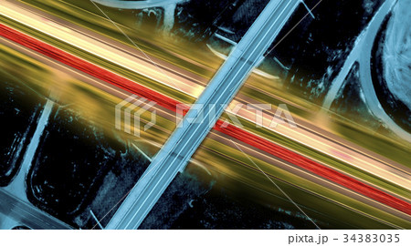 Abstract Motroway blur aerial view 34383035