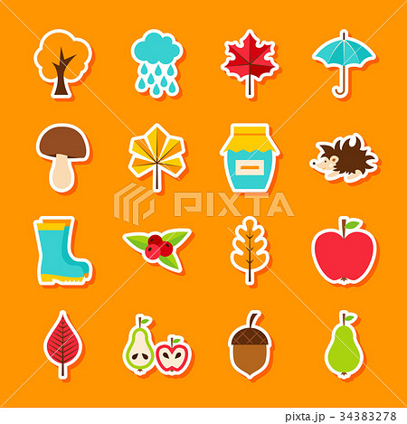 Autumn Flat Stickers Autumn Flat Stickers 34383278