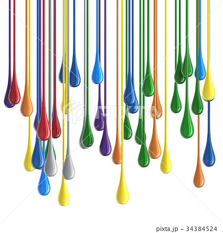 3D color glossy paint drop blobs 3D color glossy paint drop blobs 34384524