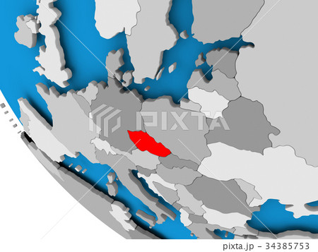 Czech republic on political globe 34385753