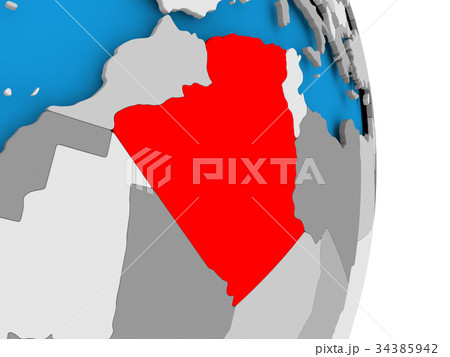 Algeria on globe 34385942