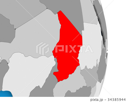 Chad on globe 34385944