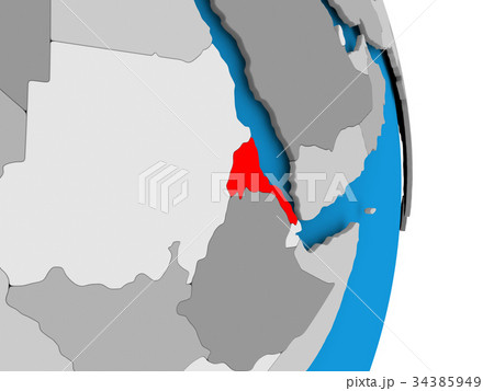 Eritrea on globe 34385949