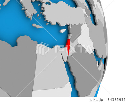 Israel on globe 34385955