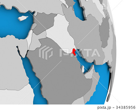 Kuwait on globe 34385956