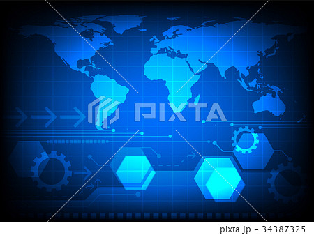 Blue abstract digital technology.Vector background 34387325