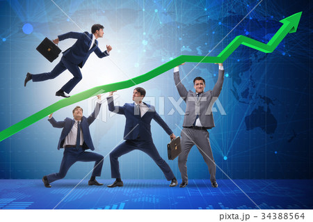 Businessman supporting recovery from economic 34388564