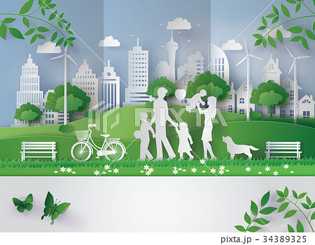 paper cut of eco concept. 34389325